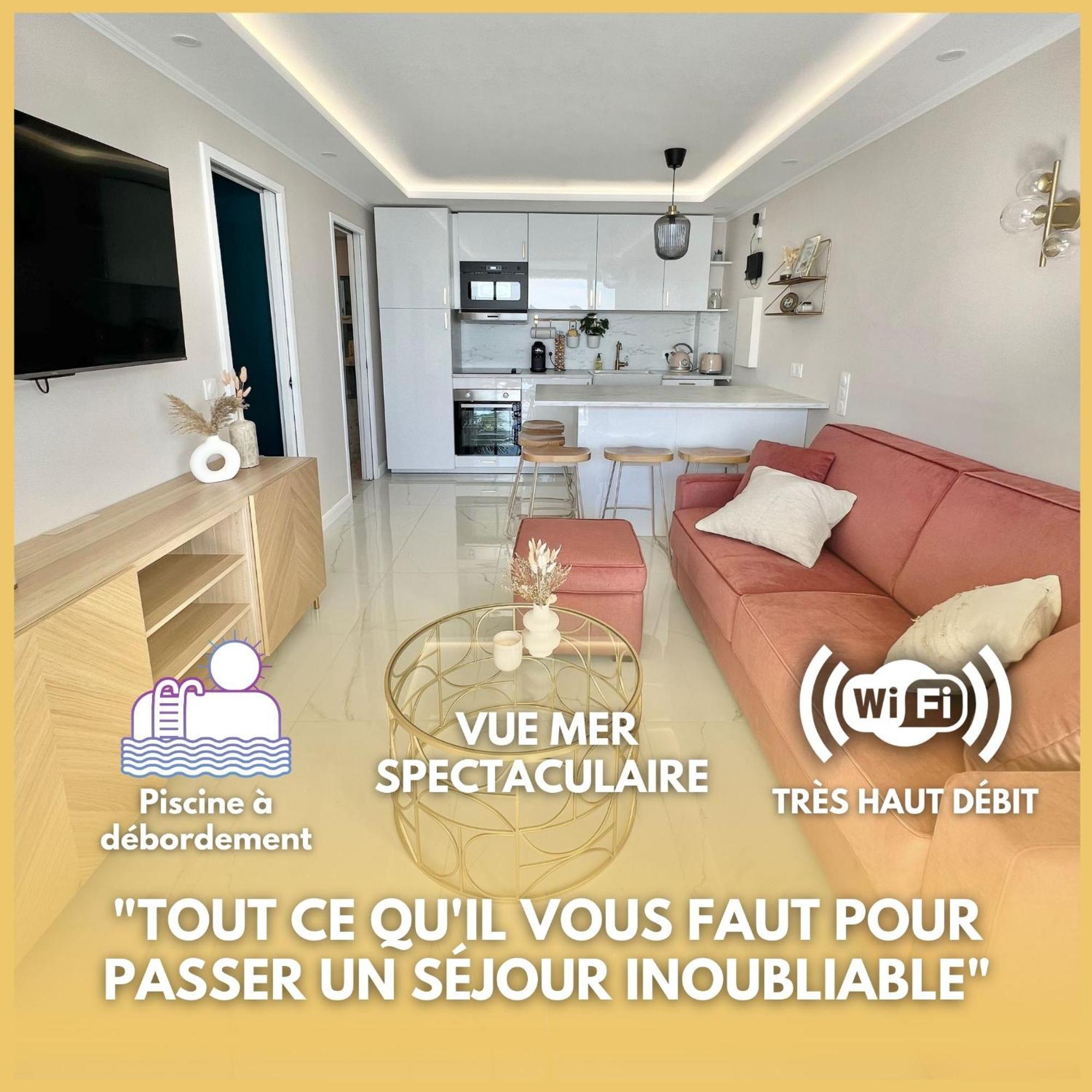 Luxueux Appartement - Vue Mer - Piscine - Free Parking - Monaco Cap-d'Ail Exteriér fotografie